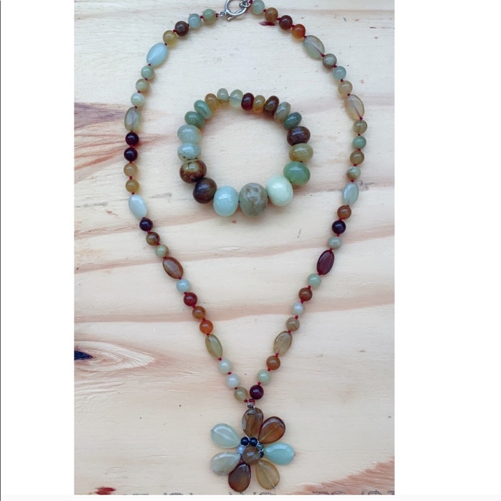 Wire gemstone necklace and bracelet from Macy’s